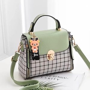 Plaid green crossbody bag